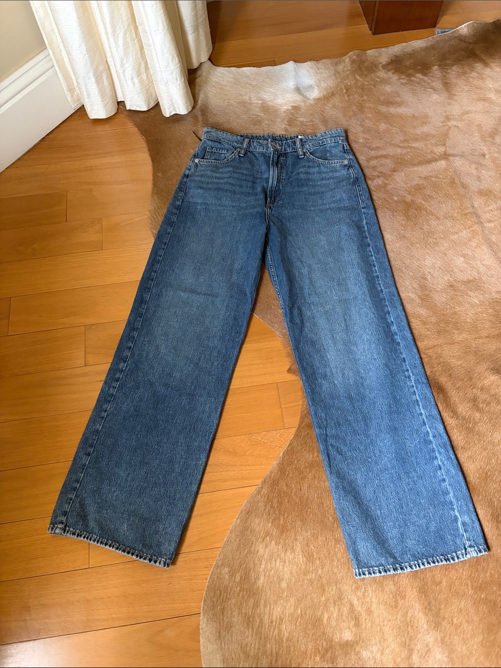 rag & bone Medium Blue Wide-Leg High-Rise Jeans - Picture 5 of 8